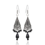 Gehna Jaipur Black Spinel Color Zircon Beads Jhumki Style Earrings For Girls & Women GE03-1209