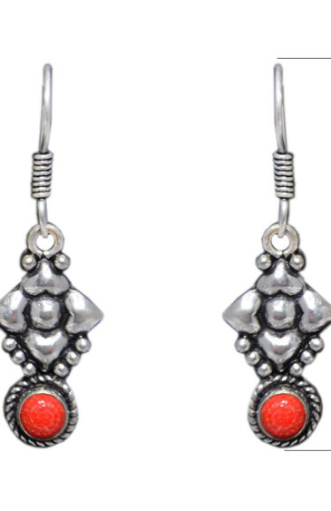 Gehna Jaipur Jasper Color Stone Earrings In German Silver  For Girls & Women GE01-1213