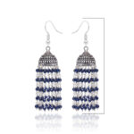 Gehna Jaipur Hydro Blue Sapphire Color Zircon Beads Jhumki Style Earrings For Girls & Women GE03-1214 - Image 3