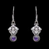 Gehna Jaipur Amethyst Color Stone Earrings In German Silver  For Girls & Women GE01-1216 - Image 4