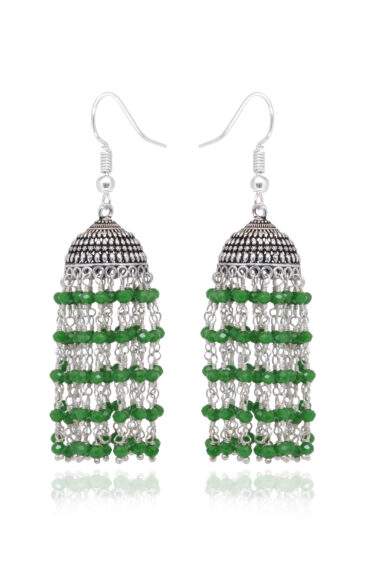 Gehna Jaipur Green Color Zircon Bead Dangle Earrings For Girls & Women GE03-1217