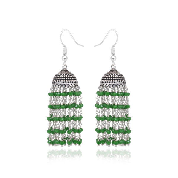 Gehna Jaipur Green Color Zircon Bead Dangle Earrings For Girls & Women GE03-1217