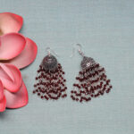 Gehna Jaipur Hydro Ruby Color Zircon Beads Jhumki Style Earrings (Red) For Girls & Women GE03-1218 - Image 4