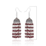 Gehna Jaipur Hydro Ruby Color Zircon Beads Jhumki Style Earrings (Red) For Girls & Women GE03-1218 - Image 3