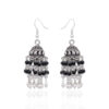 Gehna Jaipur Black & White Color Zircon Beads Jhumki Earrings For Girls & Women GE03-1220