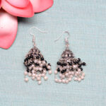 Gehna Jaipur Black & White Color Zircon Beads Jhumki Earrings For Girls & Women GE03-1220 - Image 4