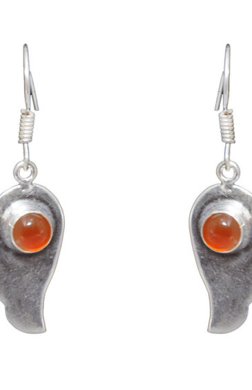 Gehna Jaipur Carnelian Color Stone Studded Earrings In German Silver  For Girls & Women GE01-1224