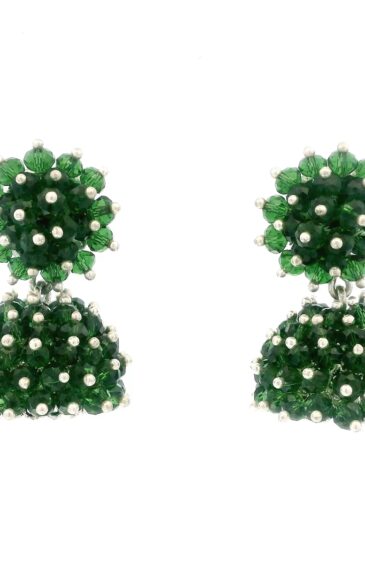 Gehna Jaipur Chrome Tourmaline Zircon Beads Jhumki Style Earrings For Girls & Women GE03-1225