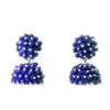 Gehna Jaipur Lapis Lazuli Color Zircon Beads Jhumki Style Earrings For Girls & Women GE03-1226