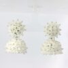 Gehna Jaipur White Moonstone Zircon Beads Jhumki Style Earrings For Girls & Women GE03-1227 - Image 5