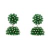 Gehna Jaipur Emerald Green Zircon Beads Jhumki Style Earrings For Girls & Women GE03-1228