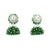 Gehna Jaipur Emerald Green Zircon Beads Jhumki Style Earrings For Girls & Women GE03-1228 - Image 5