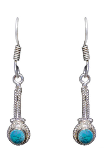 Gehna Jaipur Turquoise Color Stone Studded Earrings In German Silver  For Girls & Women GE01-1229