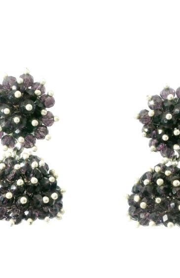 Gehna Jaipur Amethyst Zircon Beads Jhumki Style Earrings For Girls & Women GE03-1229