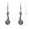 Gehna Jaipur Natural Prehnite Color Stone Earrings In German Silver  For Girls & Women GE01-1230 - Image 3