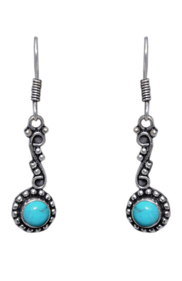 Gehna Jaipur Turquoise Color Stone Studded Earrings In German Silver  For Girls & Women GE01-1232