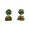 Gehna Jaipur Emerald & Ruby Zircon Beads Jhumki Style Earrings For Girls & Women GE03-1232