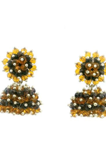 Gehna Jaipur Amethyst & Citrine Zircon Beads Jhumki Earrings For Girls & Women GE03-1234