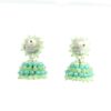 Gehna Jaipur Turquoise & Green Chalcedony Zircon Beads Jhumki Earrings For Girls & Women GE03-1236 - Image 5