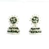 Gehna Jaipur White Moonstone & Black Spinel Zircon Beads Jhumki Earrings For Girls & Women GE03-1238