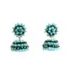 Gehna Jaipur Turquoise & Black Spinel Zircon Beads Jhumki Earrings For Girls & Women GE03-1239