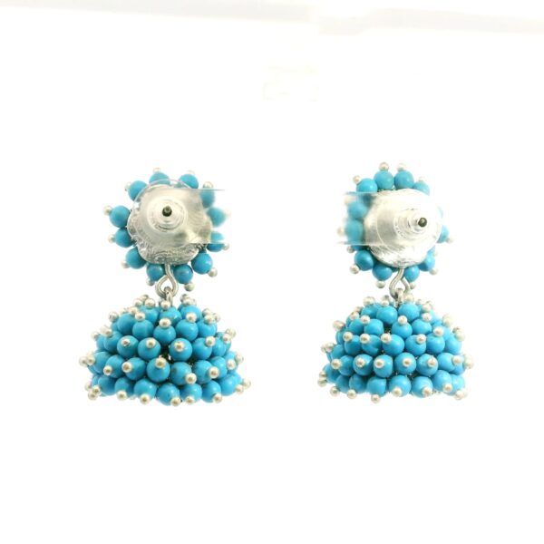 Gehna Jaipur Turquoise Color Zircon Beads Jhumki Style Earrings For Girls & Women GE03-1240 - Image 5