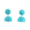Gehna Jaipur Swiss Blue Topaz Zircon Beads Jhumki Style Earrings For Girls & Women GE03-1242