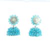 Gehna Jaipur Swiss Blue Topaz Zircon Beads Jhumki Style Earrings For Girls & Women GE03-1242 - Image 5