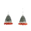 Gehna Jaipur Red Jasper Color Bead Jhumki Earrings For Girls & Women GE03-1243 - Image 3
