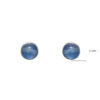 Gehna Jaipur Blue Chalcedony Color Stone Stud Earrings In German Silver  For Girls & Women GE01-1244 - Image 3