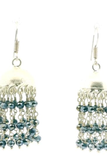 Gehna Jaipur Grey Pyrite Color Bead Jhumki Earrings For Girls & Women GE03-1245