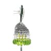 Gehna Jaipur Pearl & Peridot Color Stone Jhumki Style Earrings Silver Plated  For Girls & Women GE03-1249 - Image 4