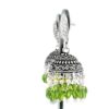 Gehna Jaipur Pearl & Peridot Color Stone Jhumki Style Earrings Silver Plated  For Girls & Women GE03-1249 - Image 3