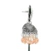 Gehna Jaipur Pearl & Morganite Color Stone Jhumki Style Earrings Silver Plated  For Girls & Women GE03-1250 - Image 4