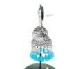 Gehna Jaipur Pearl & Blue Chalcedony Color Stone Jhumki Style Earrings Silver Plated  For Girls & Women GE03-1251 - Image 4