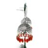Gehna Jaipur Pearl & Red Onyx Color Stone Jhumki Style Earrings Silver Plated  For Girls & Women GE03-1252 - Image 4