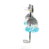Gehna Jaipur Pearl & Blue Topaz Color Stone Jhumki Style Earrings Silver Plated  For Girls & Women GE03-1253 - Image 4