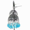 Gehna Jaipur Pearl & Blue Topaz Color Stone Jhumki Style Earrings Silver Plated  For Girls & Women GE03-1253 - Image 3