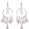 Gehna Jaipur Natural Rose Quartz Color Stone Earrings In German Silver  For Girls & Women GE01-1256
