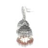 Gehna Jaipur Pearl & Chalcedony Color Stone Jhumki Style Earrings Silver Plated  For Girls & Women GE03-1256 - Image 5