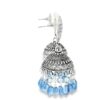 Gehna Jaipur Pearl & Kyanite Color Stone Jhumki Style Earrings Silver Plated  For Girls & Women GE03-1257 - Image 4