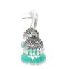 Gehna Jaipur Pearl & Green Onyx Color Stone Jhumki Style Earrings Silver Plated  For Girls & Women GE03-1258 - Image 3