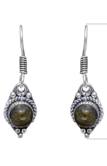 Gehna Jaipur Labradorite Color Stone Studded Earrings In German Silver  For Girls & Women GE01-1262