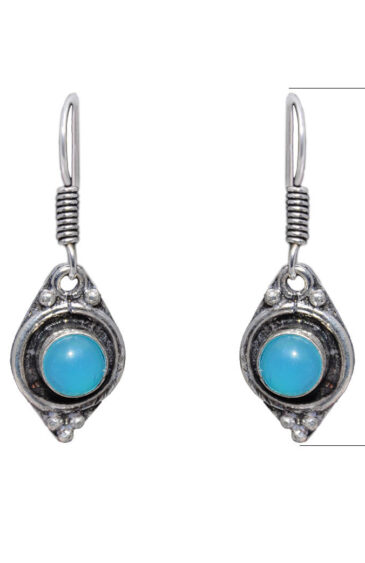 Gehna Jaipur Chalcedony Color Stone Earrings In German Silver  For Girls & Women GE01-1263