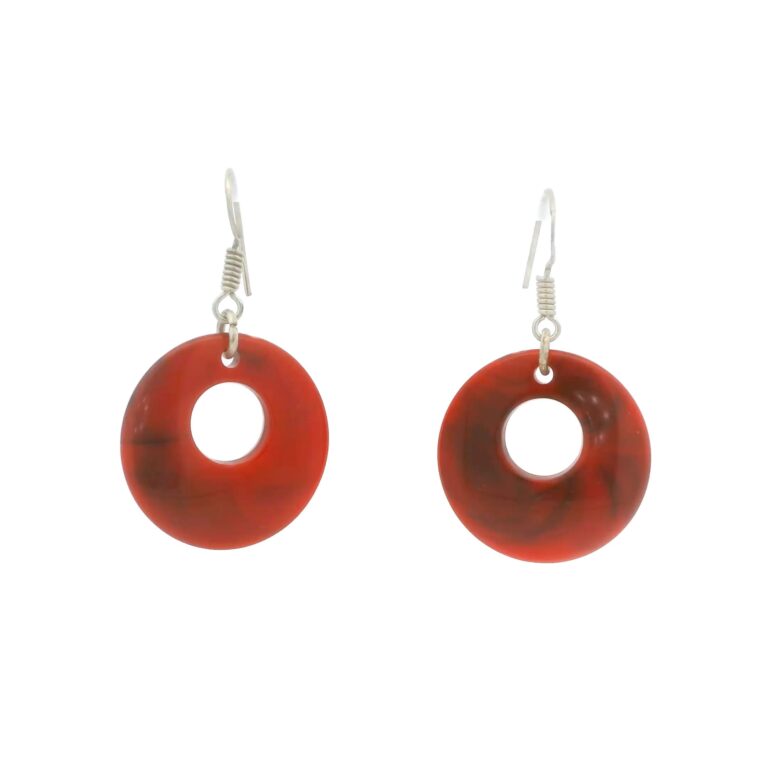 Gehna Jaipur 925 Silver Beautiful Bold Red Circle Earrings  For Girls & Women FE-1265