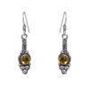 Gehna Jaipur Citrine Color Stone Studded Earrings In German Silver  For Girls & Women GE01-1267