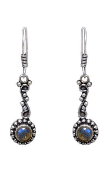 Gehna Jaipur Labradorite Color Stone Studded Earrings In German Silver  For Girls & Women GE01-1269