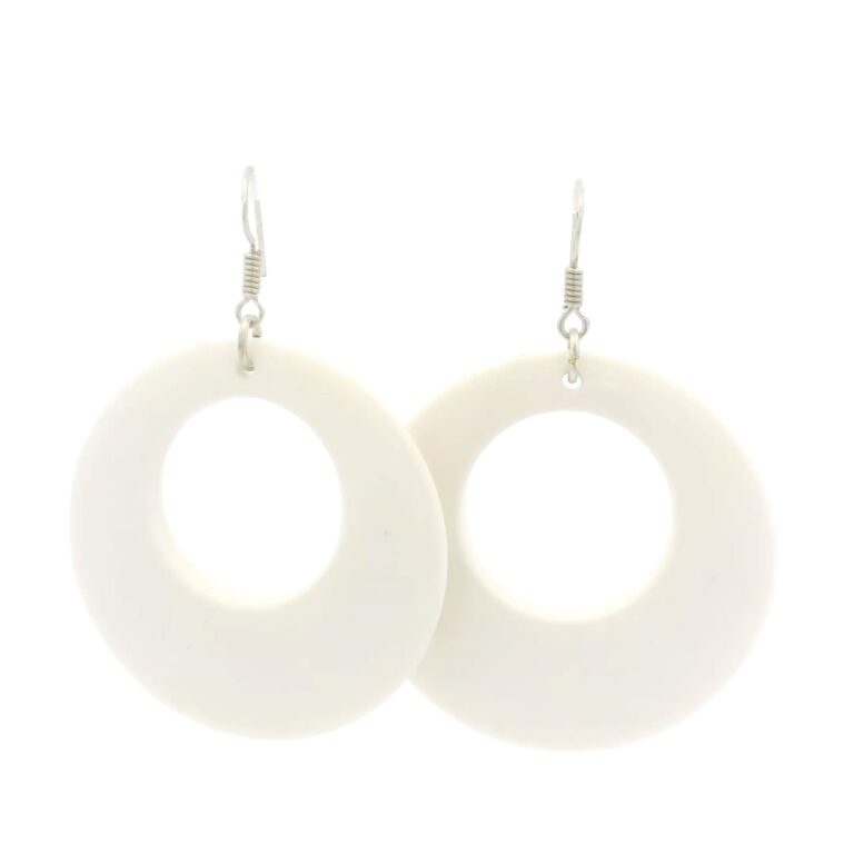 Gehna Jaipur White Color Elegant Hoop Earrings Made In Silver  For Girls & Women FE-1270