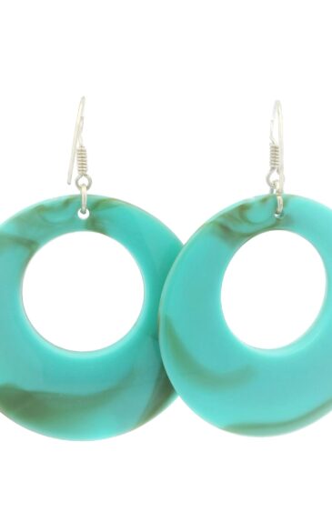 Gehna Jaipur Elegant Turquoise Hoop Earrings  For Girls & Women FE-1272