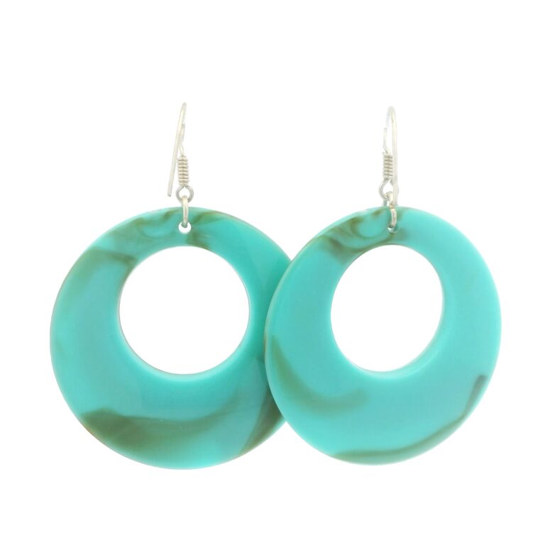 Gehna Jaipur Elegant Turquoise Hoop Earrings  For Girls & Women FE-1272